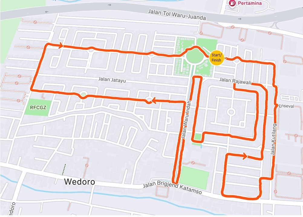 Peta rute Fun Run Rewwin 2026